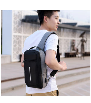 Anti-theft USB charging chest bag with you